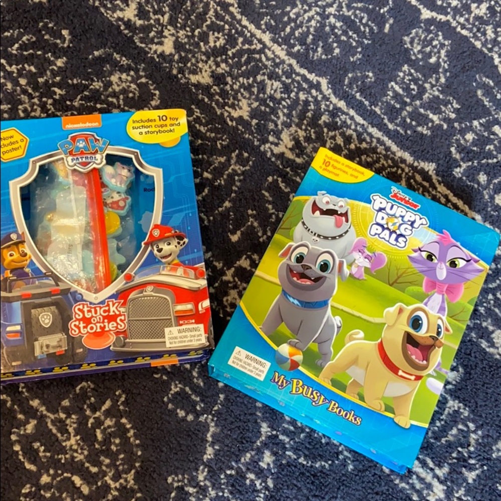 Paw Patrol and Puppy Dog Pals busy books